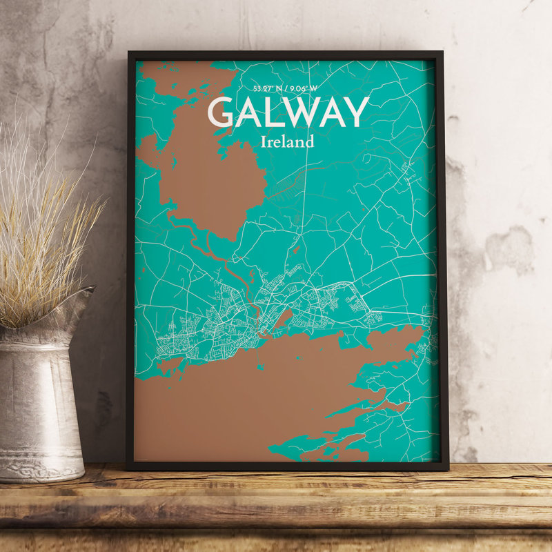 Galway City Map - No Frame Print, 43.2cm H x 27.9cm W x 0.13cm D