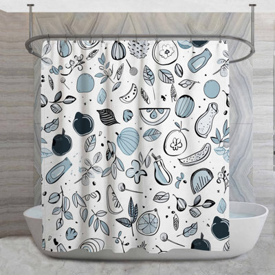 Rideau de douche à motif fruits - Shabby Chic