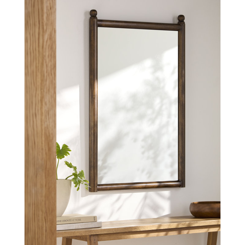 Daneeka Mirror, Pine, Dark Brown Wood