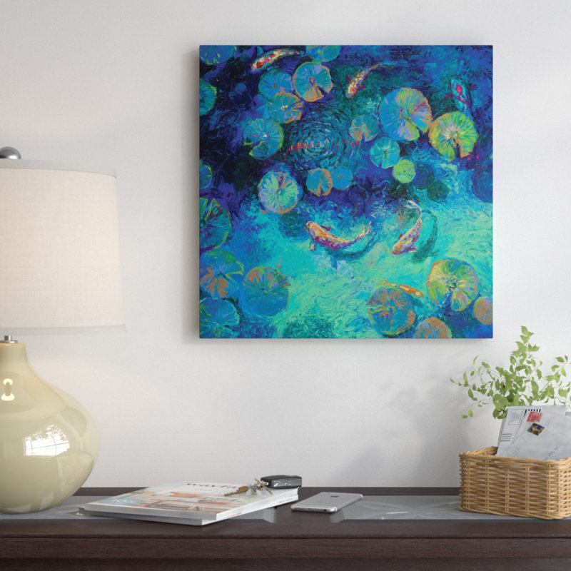 « taïwan blue » par iris scott, H 12 po x l 12 po x P 0,75 po, Toile