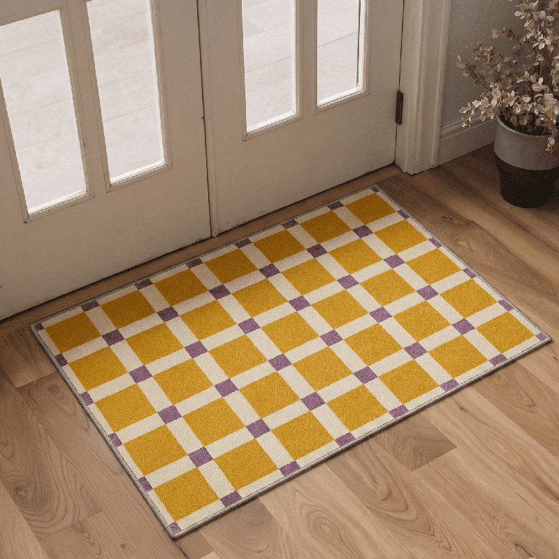 Modern Abstract Machine Washable Blue/Beige/Brown Indoor Area Rug with Non-Slip Backing, Runner 2' x 6'