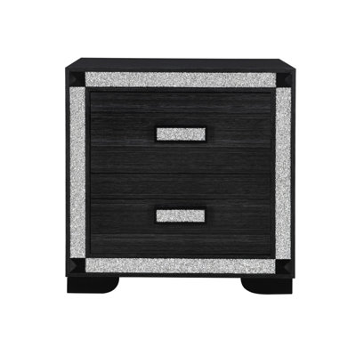 Soulmarie Charcoal Nightstand With Cooler And Speaker