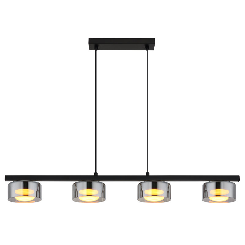 Anell 4 - Light Matte Black Geometric Pendant, Black