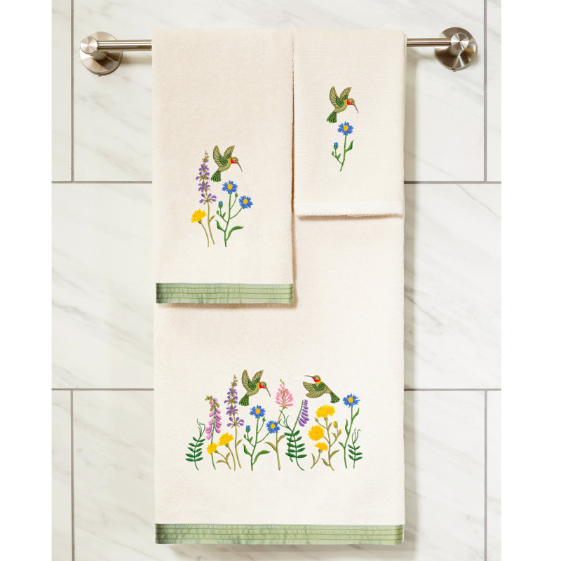100% Turkish Cotton Hada 3 Piece Embellished Towel Set, Beige