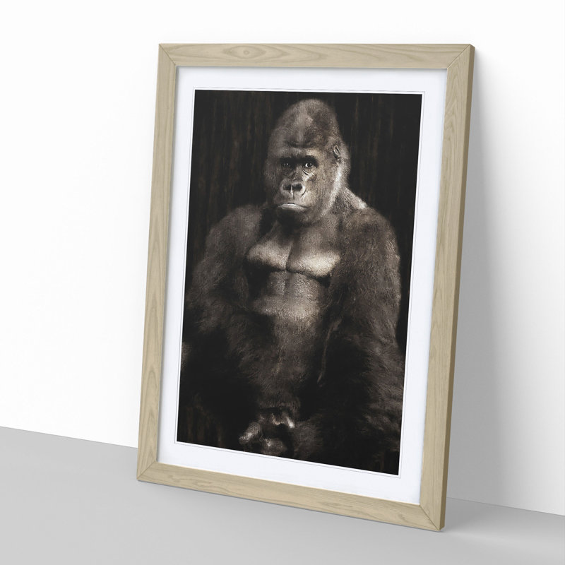 Silverback Gorilla Vol.2 - Framed Print, 65cm H x 48cm W x 2cm D, Oak Framed