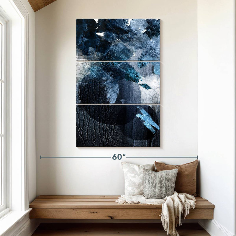 Avery Abstract Navy White, 50" H x 32" W