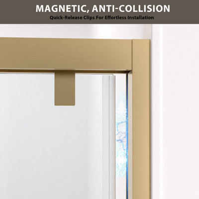 48" W x 76" H Rectangle Framed Sliding Shower Door with 5/16" Clear Tempered Glass and Easy Cleaning Coating
