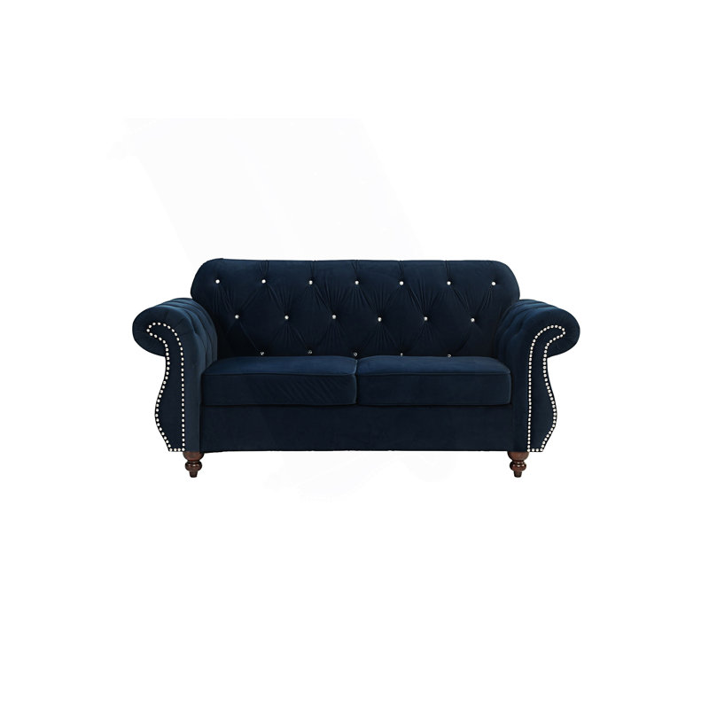 Causeuse de luxe avec coussins 2 places, Indigo