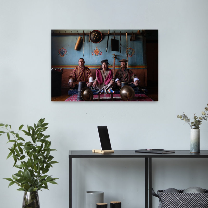 Reproduction d'art mural de l'architecture contemporaine des Bhutanais, H 16 po x l 24 po