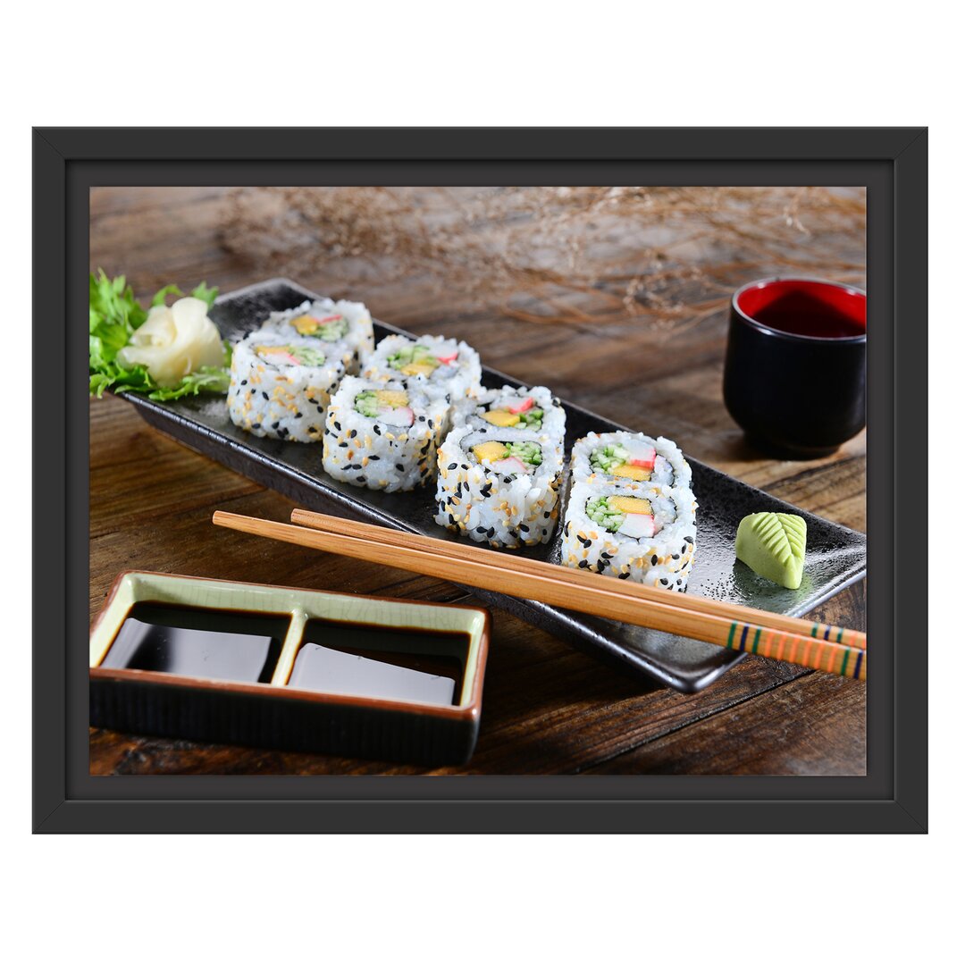 Gerahmtes Wandbild Delikate Inside Out Sushi Rollen