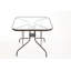 Table bistro extérieure pour 35 personnes avec plateau en verre trempé et trou de parasol de 1,5 po