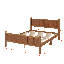 Lit plateforme avec tête et pied de lit, lit à panneau plat avec finition grain de bois, style shaker et style campagnard-1659728310-1659728314