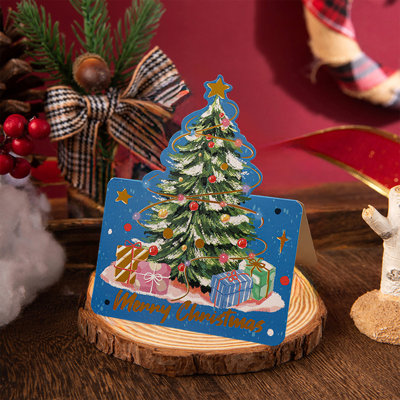 Christmas Decorations Christmas Christmas Tree Stamping Greeting Cards Flower Shop Baking Gift Giving Small Cards Message Cards