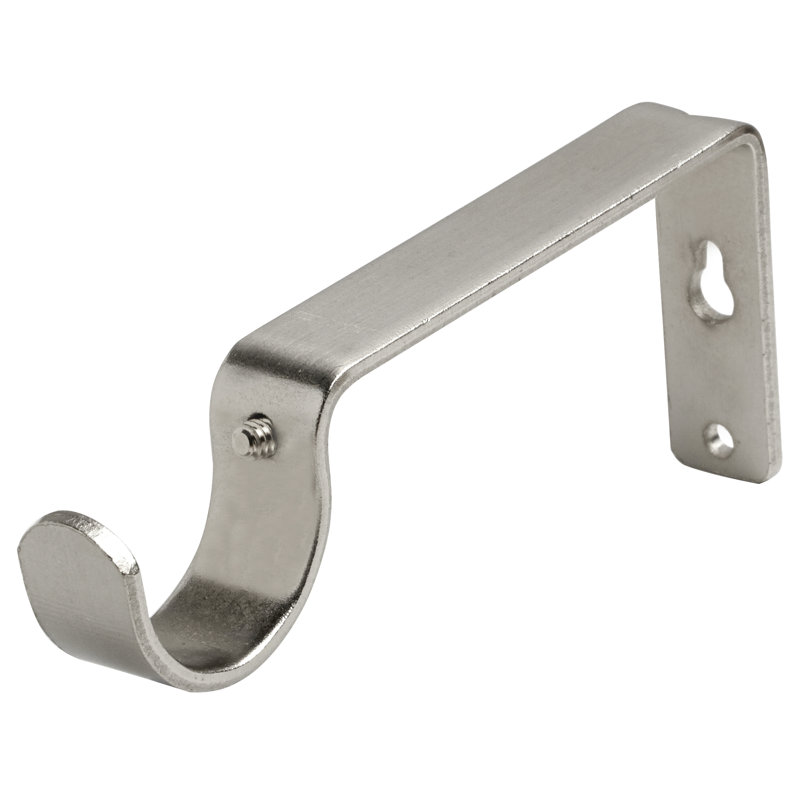 Parkton Chrome Adjustable 7.11cm Single Curtain Pole, 5cm H x 314cm W x 12cm D
