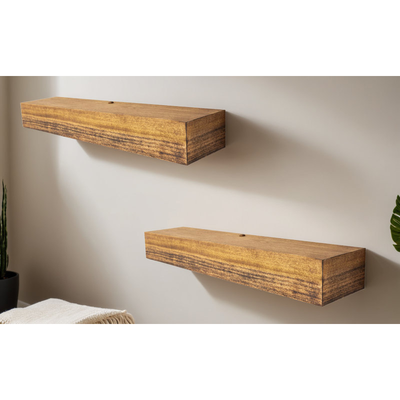 Tablettes flottantes en peuplier, H 5 po x l 47 po x P 5 po
