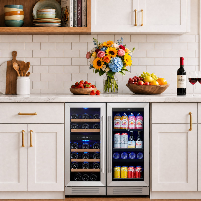 Yeego 29.6'' 28 Bottle and 120 Can Dual Zone Wine and Beverage Refrigerator