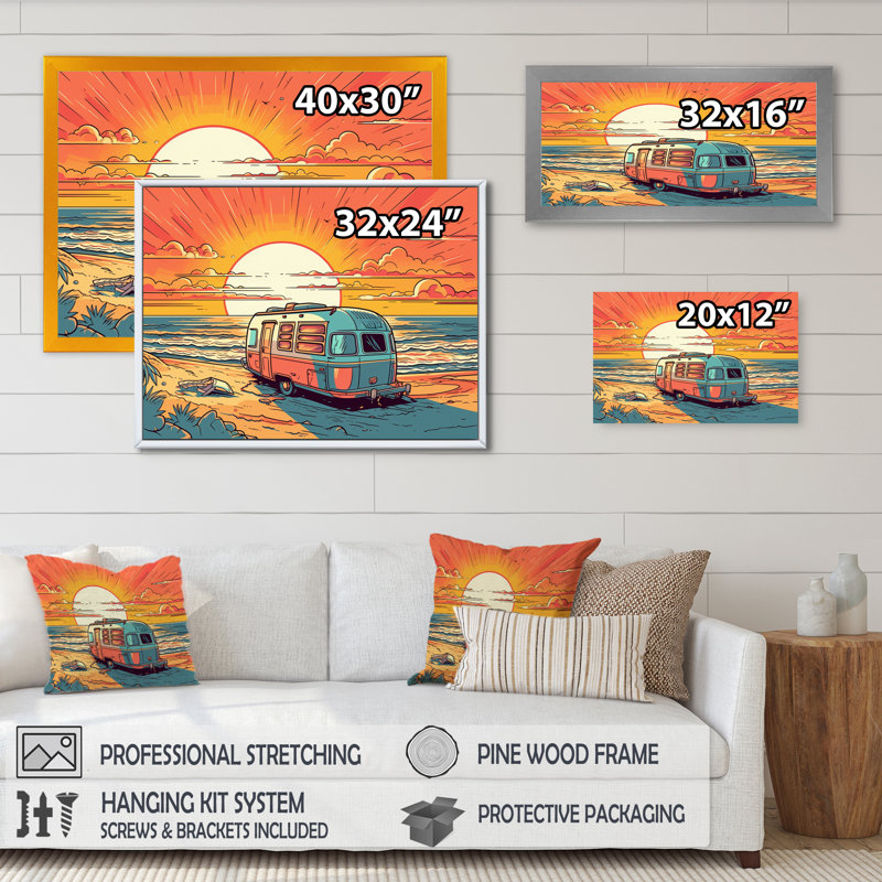 Fallinerlea " Yellow And Orange Reflections Of Adventure II ", 16" H x 32" W x 1" D, Gold Floater Framed