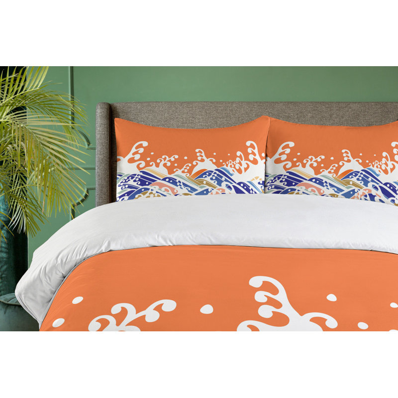 Japanese Modern & Contemporary Duvet Cover, King Duvet Cover + 2 King Shams