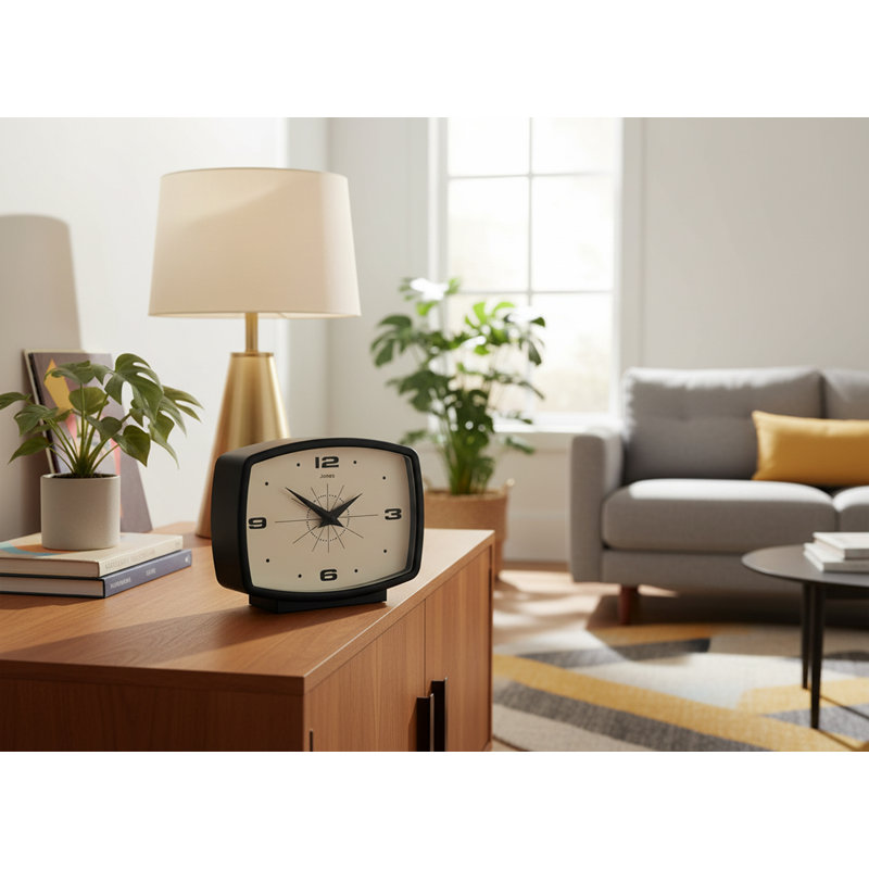 Analogue Electric Tabletop Clock, Black