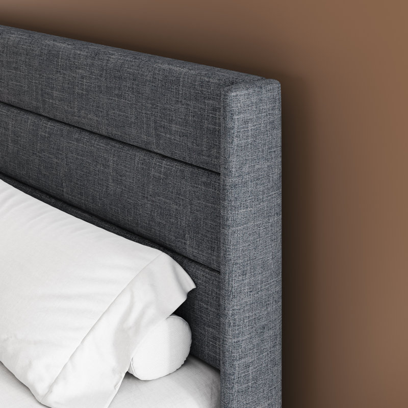 Valire Upholstered Wingback Storage Bed