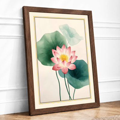 Lotus in Bloom Botanical - Framed Print