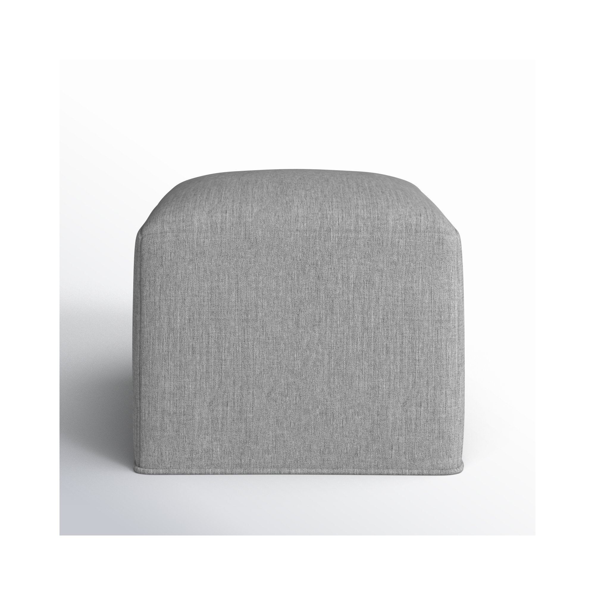 Praia Sunbrella® Upholstered 22" Ottoman, Canvas Granite Sunbrella® Canvas