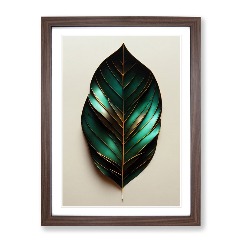 The Beautiful Leaf - Single Picture Frame Print, Walnut Framed, 64cm H x 46cm W x 2cm D