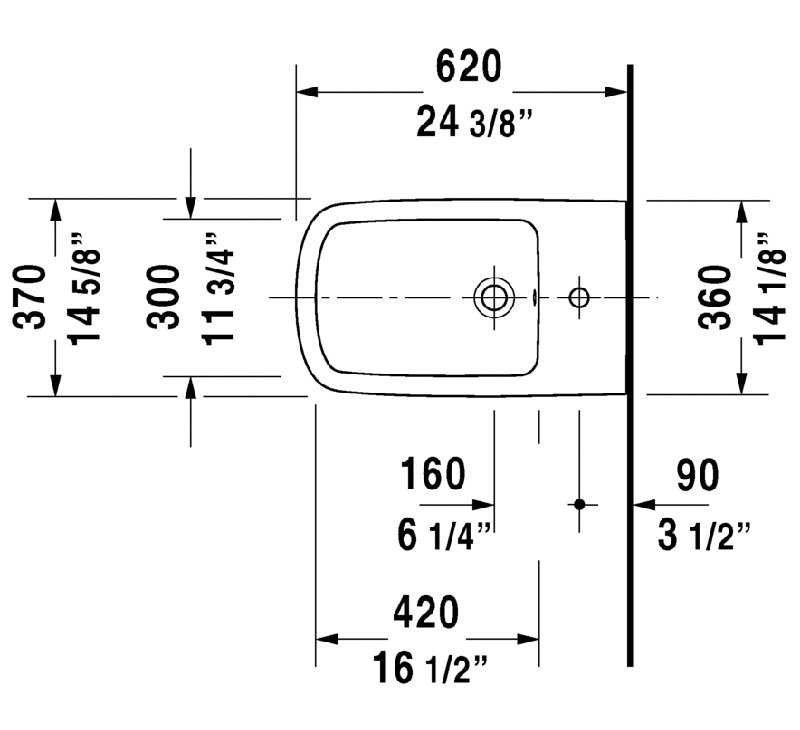 DuraStyle 17.35" H Wall Mounted Bidet