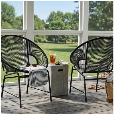 Ensemble de 2 chaises d'extérieur en rotin NUSA