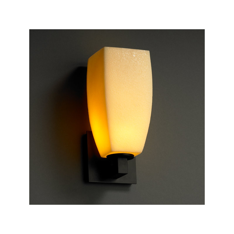 Applique murale 1 lumière à bougies Modular, Nickel brossé, Amber, Cylindre avec rebord plat