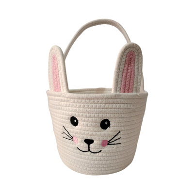 Easter Storage Basket and Hand-woven Rabbits-shaped Storage Basket and Holiday Decorative Storage Basket and Home Decor Baskets