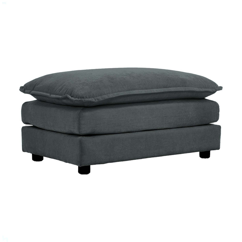 Chenille Fabric Ottomans Footrest To Combine With 2 Seater Sofa, 3 Seater Sofa And 4 Seater Sofa, Gray