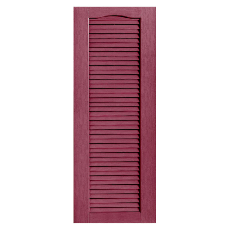 Paire de volets à persiennes cathédrale style pleine longueur ouverts, Baie, 15 po, 59 po