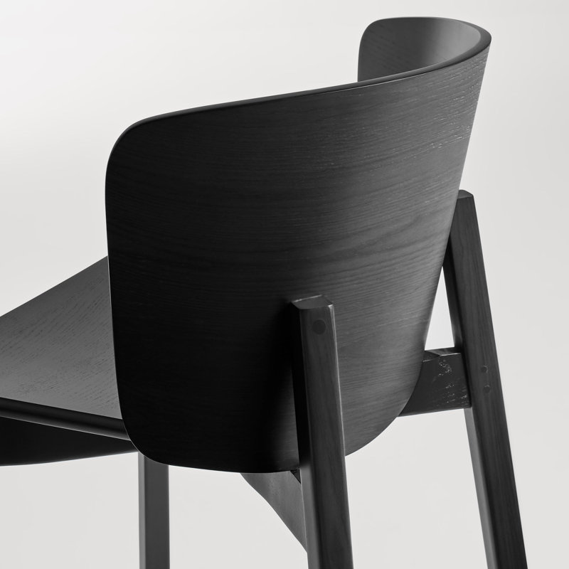 Buddy Dining Chair, Black on Oak