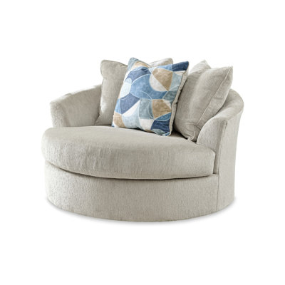 Maxo Accent Oversize Chair 56 Inch, 360 Swivel, 3 Throw Pillows