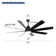72 Inch Large Ceiling Fans With Lights And Remote Control 6 Wind Speed DC Motor Black For Living Room