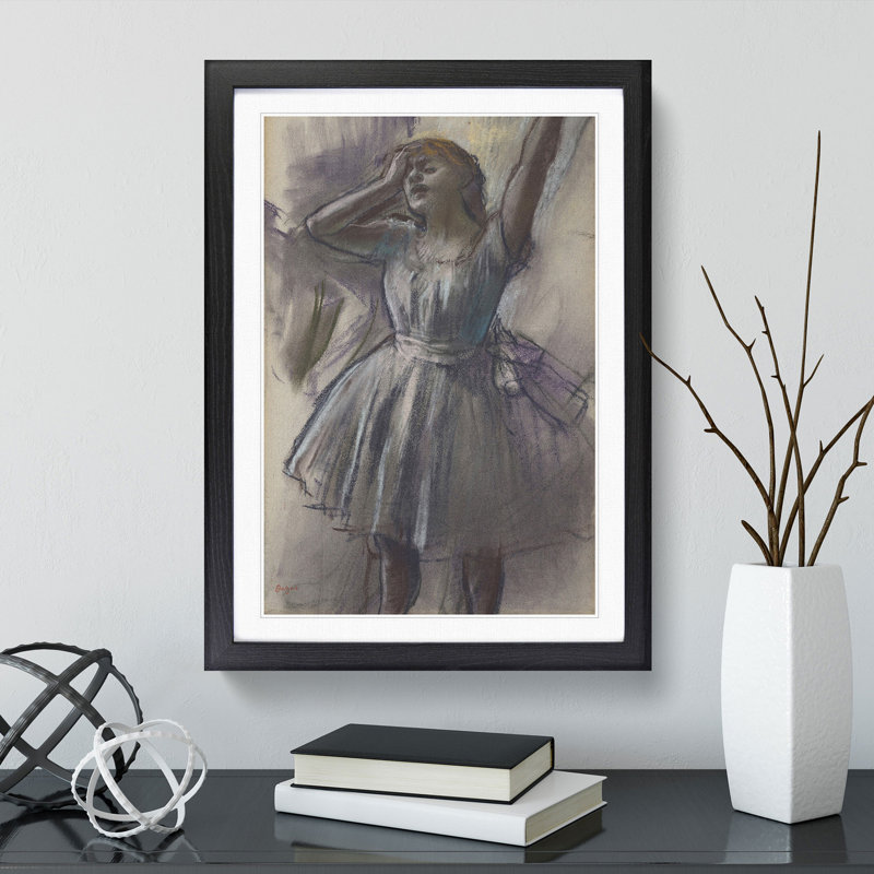 Study of a Ballet Ballerina Dancer Vol.5 by Edgar Degas - Framed Print, 48cm H x 36cm W x 2cm D, Black Framed