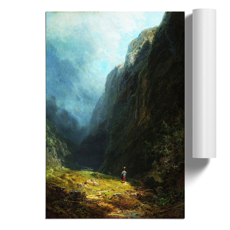 High Valley by Carl Spitzweg - No Frame Painting, 30cm H x 21cm W x 0.1cm D