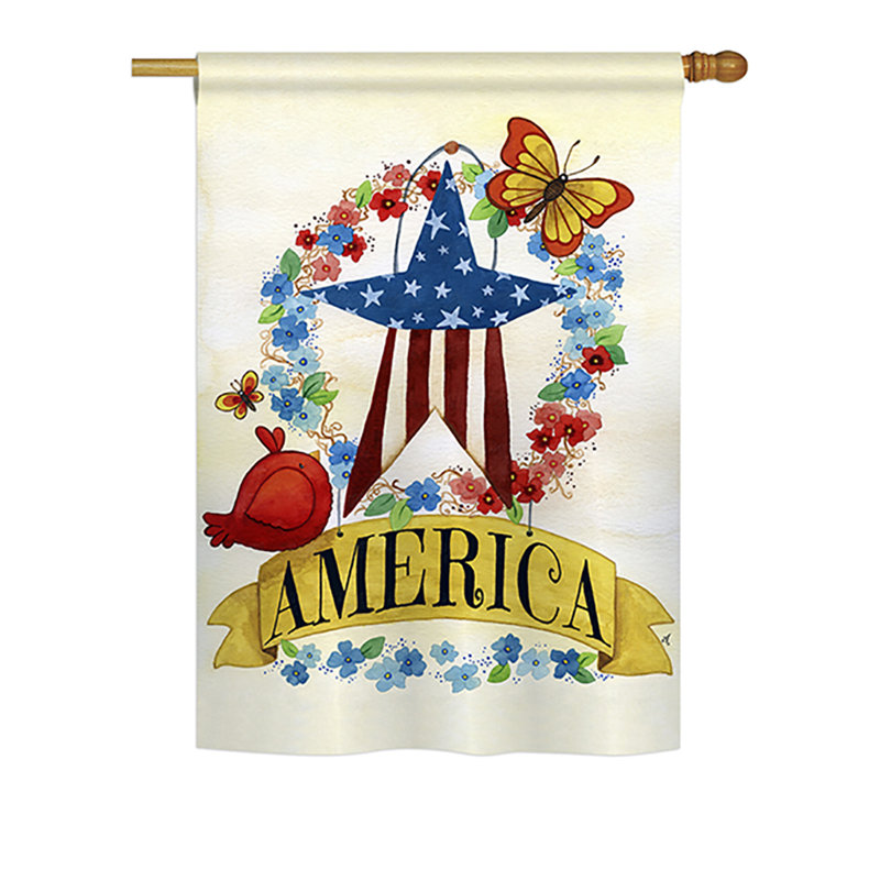 Drapeau de maison en polyester à 2 côtés america banner star, H 18,5 po x l 13 po