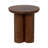 Set of 2 Natural Wood Round Tables - Living Room Coffee Table Set with Matching End Table, Solid Mango Wood Sculptural Pedestal Design for Modern Home Decor - Brown