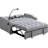 Gray Velvet Love Seat That Easily Converts To Bed, With Adjustable , Charging, And Pockets, For Small Rooms Convertible 3 - Level Recline, Soft Pillows, Spaces-1381277625