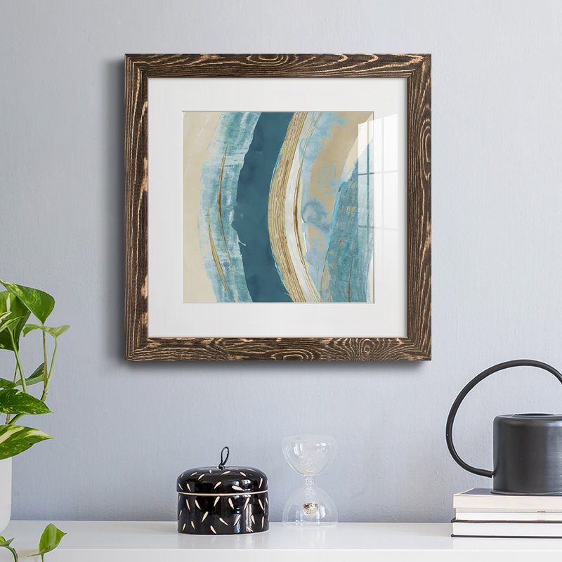 «Made Blue Waves II», reproduction encadrée de qualité supérieure - prête à être accrochée, H 31,5 po x l 31,5 po x P 1,5 po