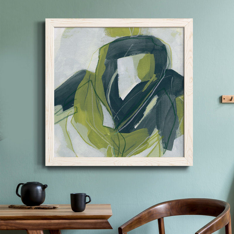 Verdigris Motion III - Reproduction d'art sur toile encadrée, H 17 po x l 17 po x P 1,5 po, Blanc
