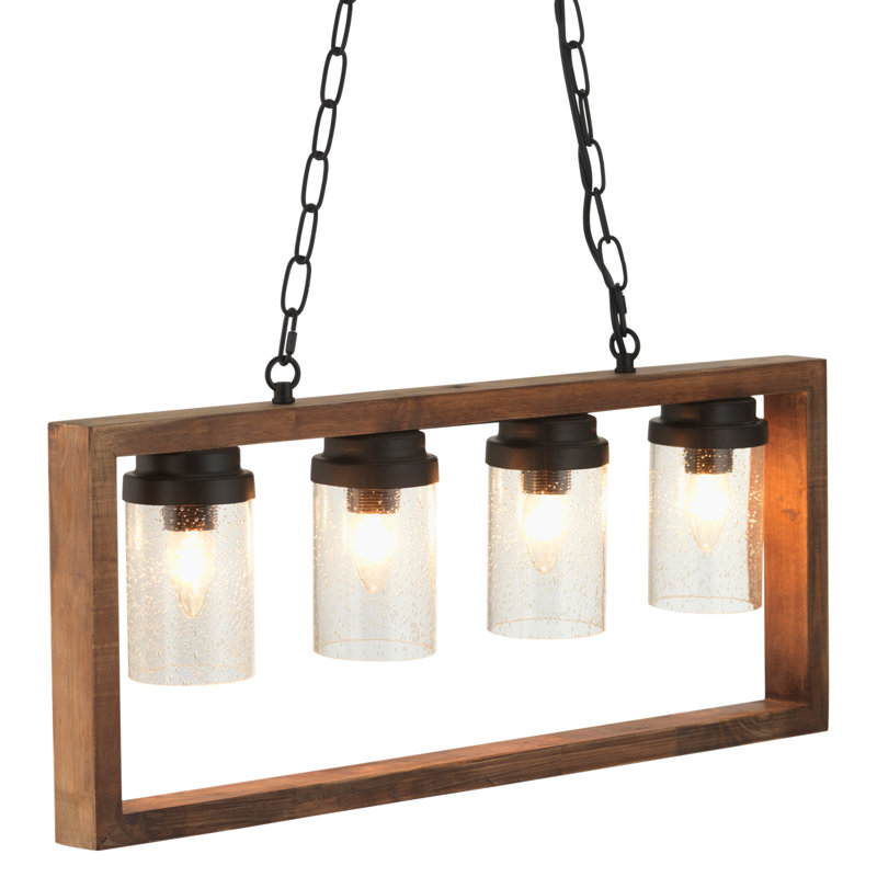 Eric 4 - Light Brown/Black Kitchen Island Pendant