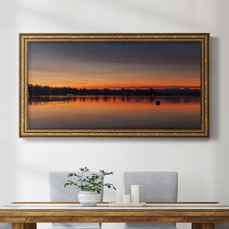 «Blaze of Glory», reproduction d'un seul cadre photo sur toile, H 25 po x l 45 po x P 2,5 po, Cadre noir / argent