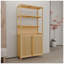 Grand support de rangement multi-scène haute capacité à deux portes, parfait pour la salle de bain et l'organisation à la maison