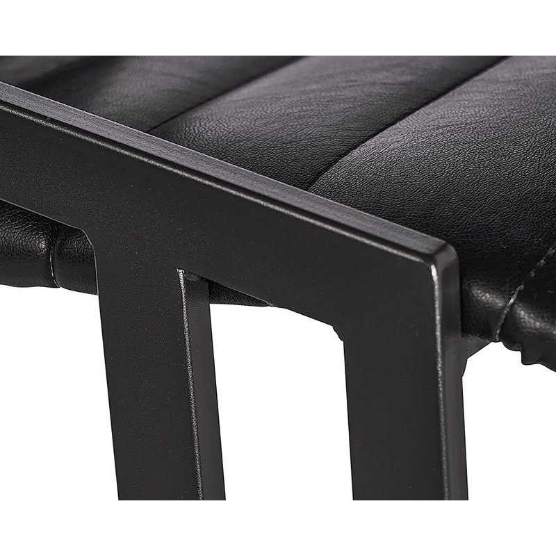 Webber Upholstered Stool with Metal Frame, Bar Stool (30" Seat Height), Black Faux Leather