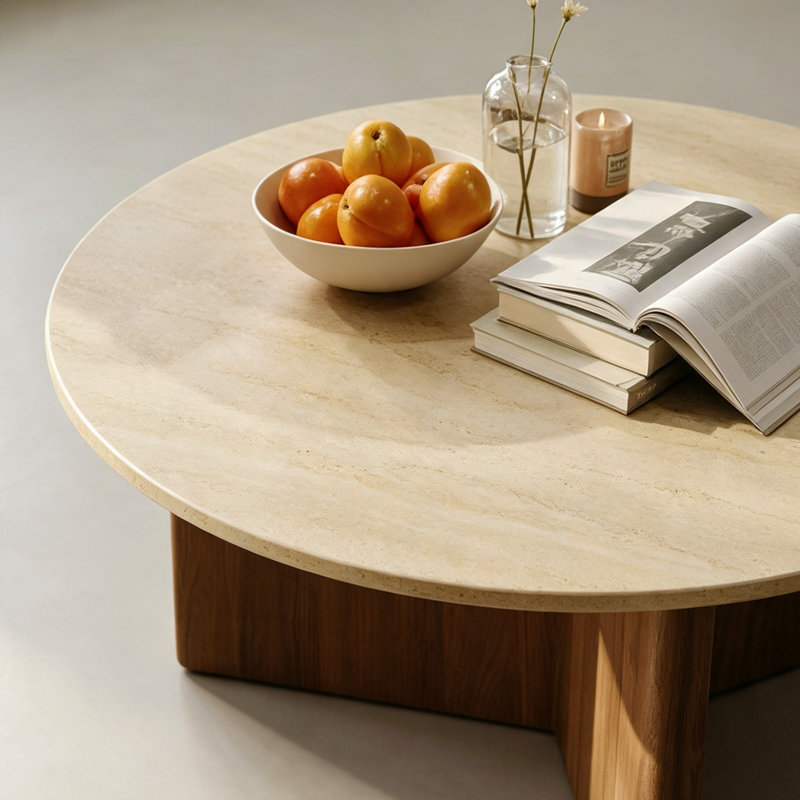 Engelman, H 14,96 po x l 31,49 po x P 31,49 po, Beige / brun noisette