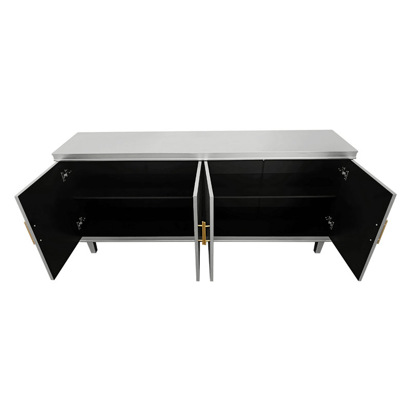 4-Door Storage Sideboard Cabinet, Champagne, 32.38" H x 59.84" W x 15.75" D