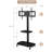 Height and Angle Adjustable Multi-Function Tempered Glass Metal Frame Floor With Lockable Wheels Mobile TV Stand, LCD/Plasma TV bracket  2 Tier Tempered Glass Shelves For Multiple Media Devices